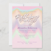 パステルモダンカラーブレンドバースデーパーティーカスタム 招待状 (正面)