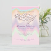 パステルモダンカラーブレンドバースデーパーティーカスタム 招待状 (スタンド正面)