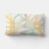 パステルモダンカラー抽象芸術色彩の鮮やかデザインアート ランバークッション (裏面)