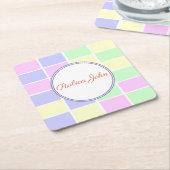 パステルモダンカラー スクエアペーパーコースター (アングル)