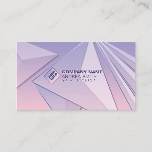 パステルモダンガーリーグラデーションのソーシャルアイコンQRコード 名刺 (正面)