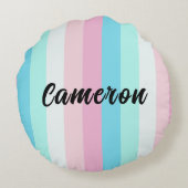 パステルモダンガールボス |レトロタイポグラフィ ラウンドクッション (裏面)