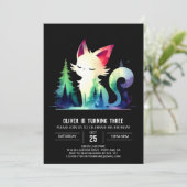 パステルモダンキャット誕生日 招待状 (スタンド正面)