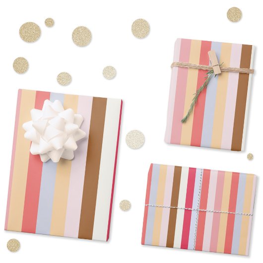 パステルモダンキャンディストライプー ラッピングペーパーシート