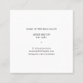 パステルモダンクエレガントブラックヘアピン美容師 スクエア名刺 (裏面)