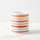 パステルモダンクリスストライプのチャンはイエスを賛美 コーヒーマグカップ (中央)