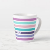 パステルモダンクリスストライプのチャン賛美 カフェラテマグ (右アングル)