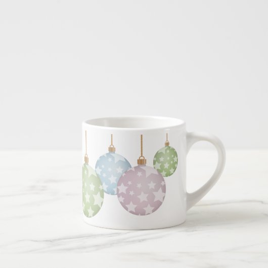 パステルモダンクリスマスオーナメントと星 エスプレッソカップ (右)