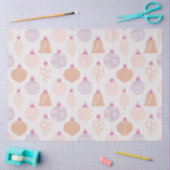 パステルモダンクリスマスオーナメントズホワイトクリスマス 薄葉紙 (クラフト)