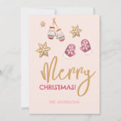 パステルモダンクリスマスパターン シーズンカード (正面)