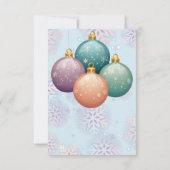 パステルモダンクリスマス飾りベビーシャワー サンキューカード (裏面)