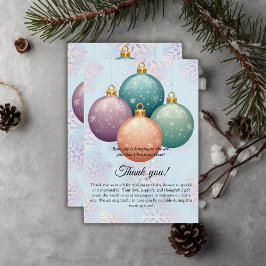 パステルモダンクリスマス飾りベビーシャワー サンキューカード