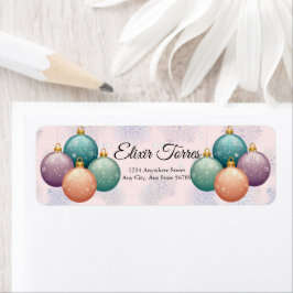 パステルモダンクリスマス飾りベビーシャワー ラベル