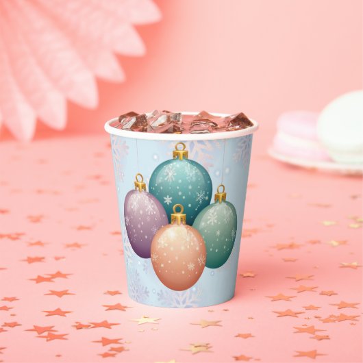パステルモダンクリスマス飾りベビーシャワー 紙コップ (インサイチュ)
