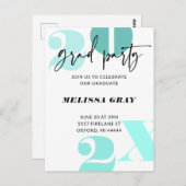 パステルモダンググラデーションラッドパーティの招待状アクア ポストカード (正面/裏面)