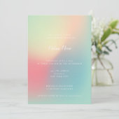 パステルモダングラディエント男女兼用ベビーシャワー 招待状 (スタンド正面)