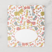 パステルモダングラフィック蝶パターン プレイスカード (外部開封)