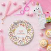 パステルモダングラフィック蝶パターン ペーパープレート (パーティー)