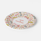 パステルモダングラフィック蝶パターン ペーパープレート (アングル)