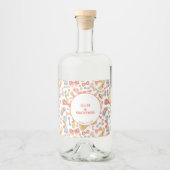 パステルモダングラフィック蝶パターン リキュールボトルラベル (正面)