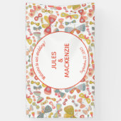 パステルモダングラフィック蝶パターン 横断幕 (縦)