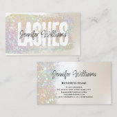 パステルモダングリッターブラシスエレガントクリプトフラッシュ 名刺 (正面/裏面)