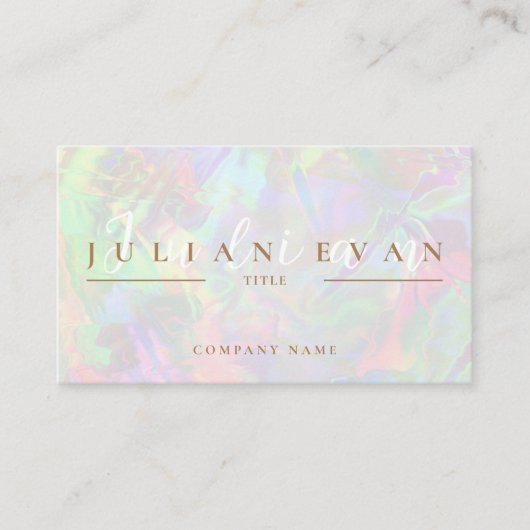 パステルモダングリッターホログラフィックオーラ美しい 名刺 (正面)