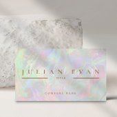 パステルモダングリッターホログラフィックオーラ美しい 名刺