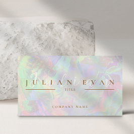 パステルモダングリッターホログラフィックオーラ美しい 名刺