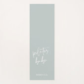 パステルモダングリーンカリグラフィートレーニングピラティス ヨガマット (正面)