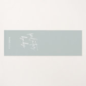 パステルモダングリーンカリグラフィートレーニングピラティス ヨガマット (正面(横))