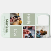 パステルモダングリーンファミリーフォンケースコラージグリッド Case-Mate iPhoneケース (裏面 (横))