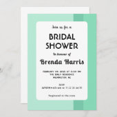 パステルモダングリーンブライダルシャワー招待カード 招待状 (正面/裏面)