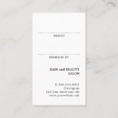 パステルモダングリーンホワイトフェイク金ゴールドハートサロン 紹介カード (裏面)