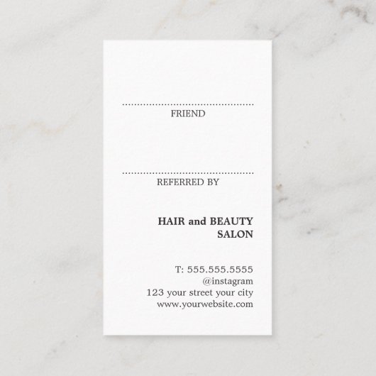 パステルモダングリーンホワイトフェイク金ゴールドハートサロン 紹介カード (裏面)