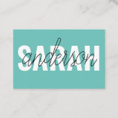 パステルモダングリーン美しいユーパーソナライズされたネーム 名刺 (正面)