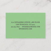パステルモダングリーン美しいユーパーソナライズされたネーム 名刺 (裏面)
