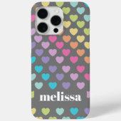 パステルモダングレイハート形状パターン Case-Mate iPhoneケース (裏面)