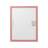 パステルモダンコーラルモノグラムパーソナライズされたノートパッド ノートパッド (回転)