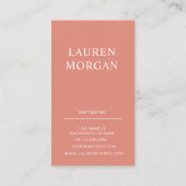 パステルモダンコーラルモノグラムビジネスカード 名刺 (裏面)