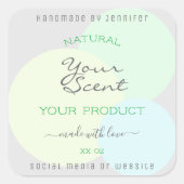 パステルモダンサークル付き製品包装ラベル スクエアシール (正面)