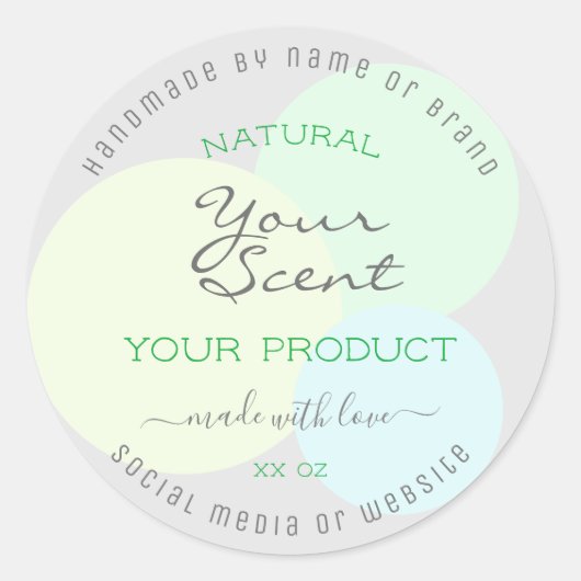パステルモダンサークル付き製品包装ラベル ラウンドシール (正面)