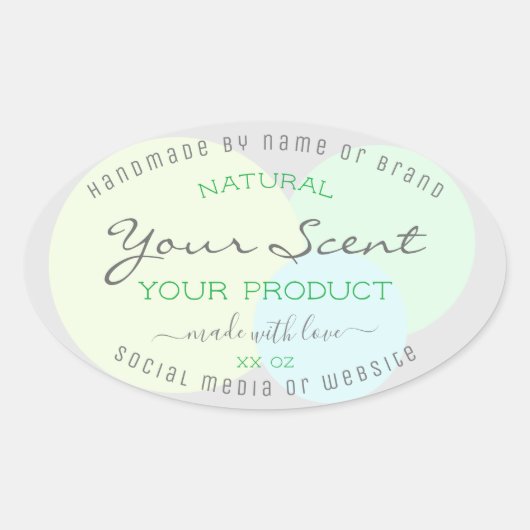 パステルモダンサークル付き製品包装ラベル 楕円形シール (正面)