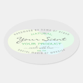パステルモダンサークル付き製品包装ラベル 楕円形シール