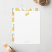 パステルモダンシトラスレモンズパターン名前をカスタムする ノートカード (正面/裏面インサイチュ)