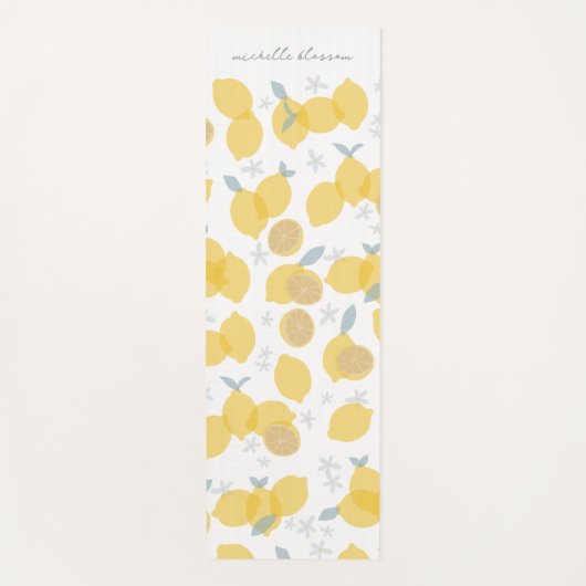 パステルモダンシトラスレモンズパターン名前をカスタムする ヨガマット (正面)