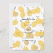 パステルモダンシトラスレモンブライダルシャワー 招待状 (正面)