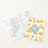 パステルモダンシトラスレモンモノグラムレシピ ノートブック (内部)