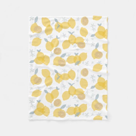 パステルモダンシトラスレモン模様 フリースブランケット (正面)