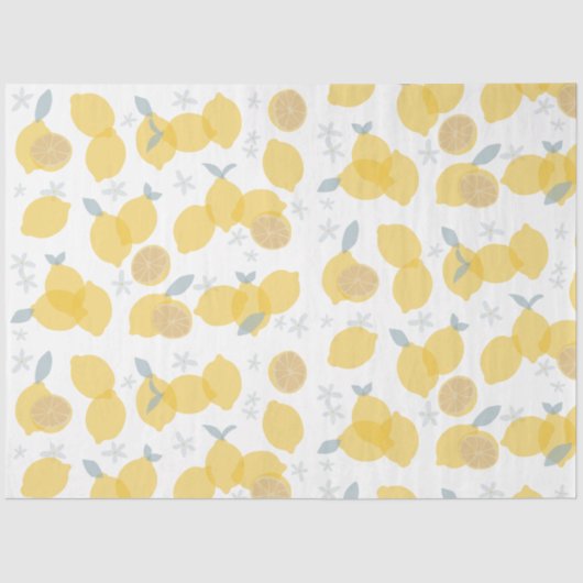 パステルモダンシトラスレモン模様 薄葉紙 (正面)